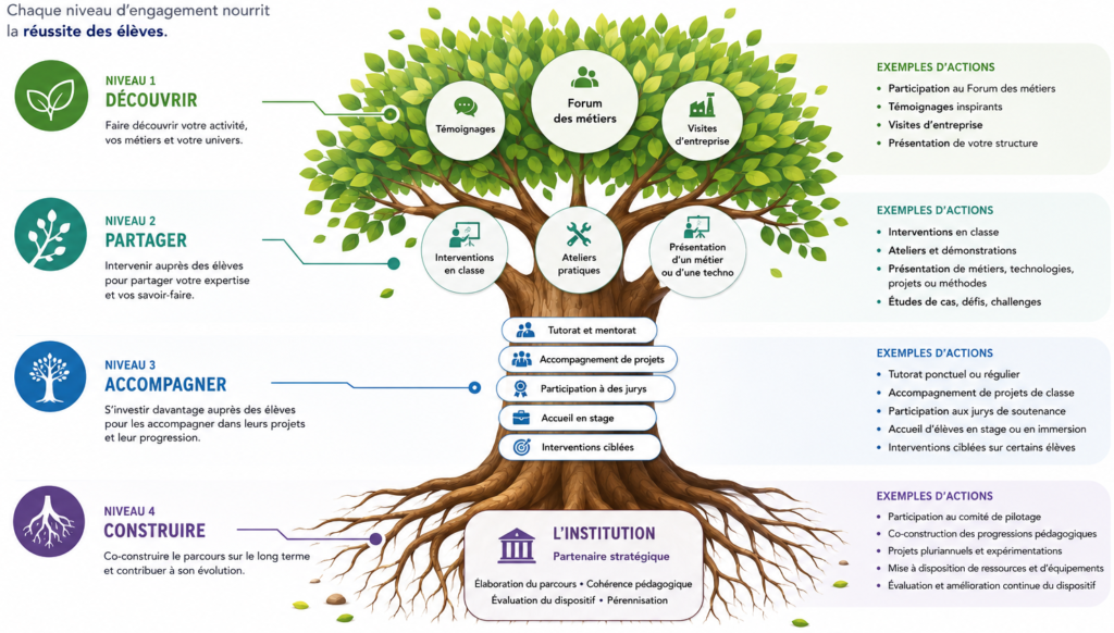 4 niveaux d'implication des partenaires